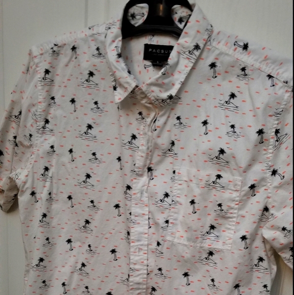 Mens PacSun LA short sleeve button down shirt (L) - Picture 2 of 3